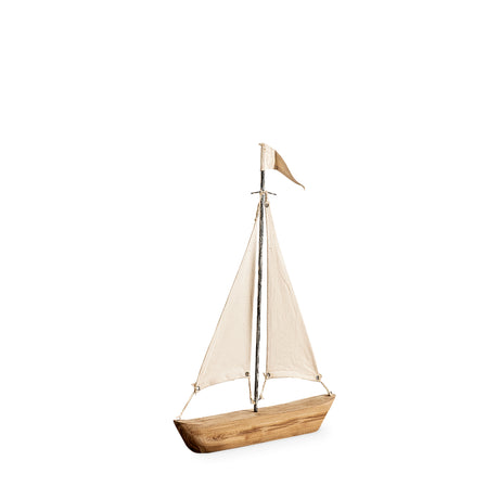 Tartane Small 17L x 2W Brown/Cream Nautical Inspired Sailboat from Mercana - Luna Furniture