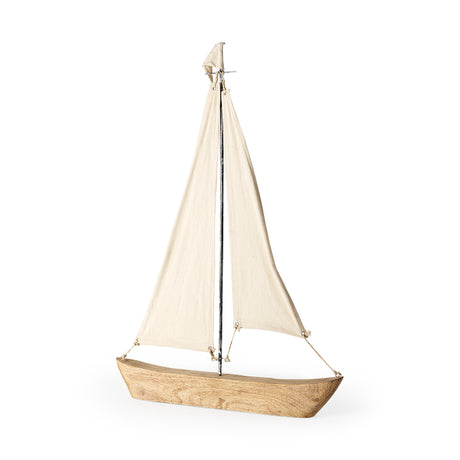 Tartane Large 22L x 2W Brown/Cream Nautical Inspired Sailboat from Mercana - Luna Furniture