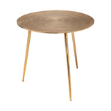 Reva I (Large) 24L x 24W Gold Round Top Cast Aluminum Accent Table from Mercana - Luna Furniture