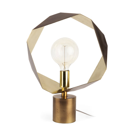 Shamir 15L x 15W Gold Geometric Metal Table Lamp from Mercana - Luna Furniture