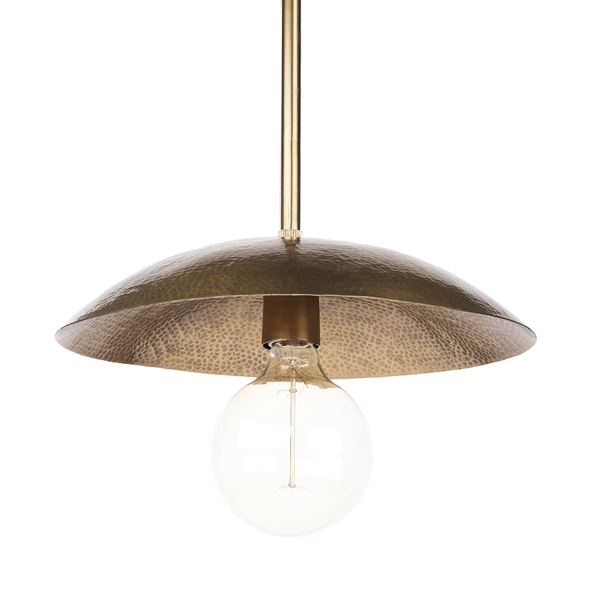 Garnet 13L x 13W Gold Hammered Metal Pendant Light from Mercana - Luna Furniture