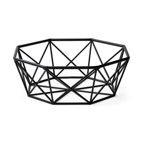 Davy 17L x 17W Black Metal Large Hexagonal Bowl from Mercana - Luna Furniture