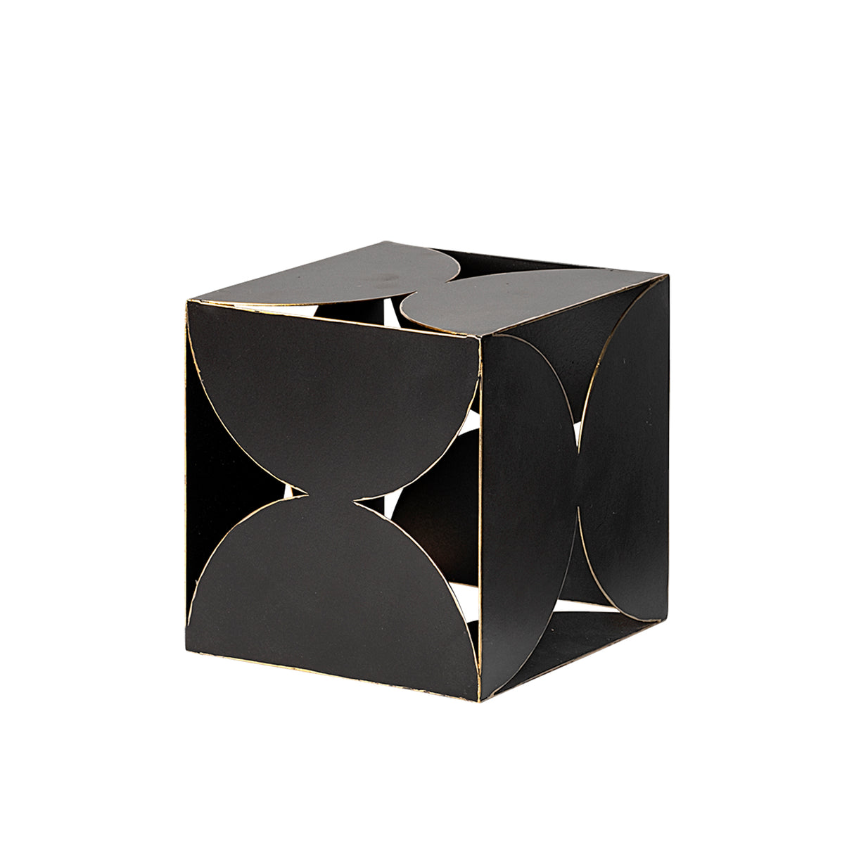 Darren (Small) 6L x 6W Black Metal Decorative Cube from Mercana - Luna Furniture