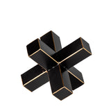 Abel (Small) 8L x 7W Black Metal Jack W/ Gold Accents from Mercana - Luna Furniture