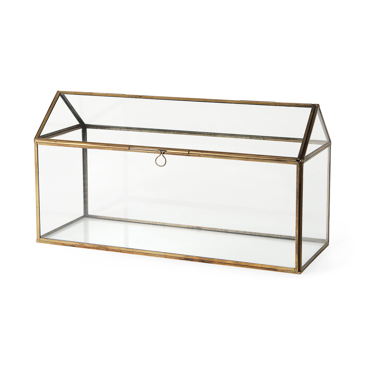 Hutt 16L x 6W x 9H Gold Glass Terrarium Box from Mercana - Luna Furniture