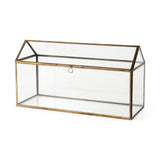 Hutt 16L x 6W x 9H Gold Glass Terrarium Box from Mercana - Luna Furniture