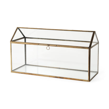 Hutt 16L x 6W x 9H Gold Glass Terrarium Box from Mercana - Luna Furniture