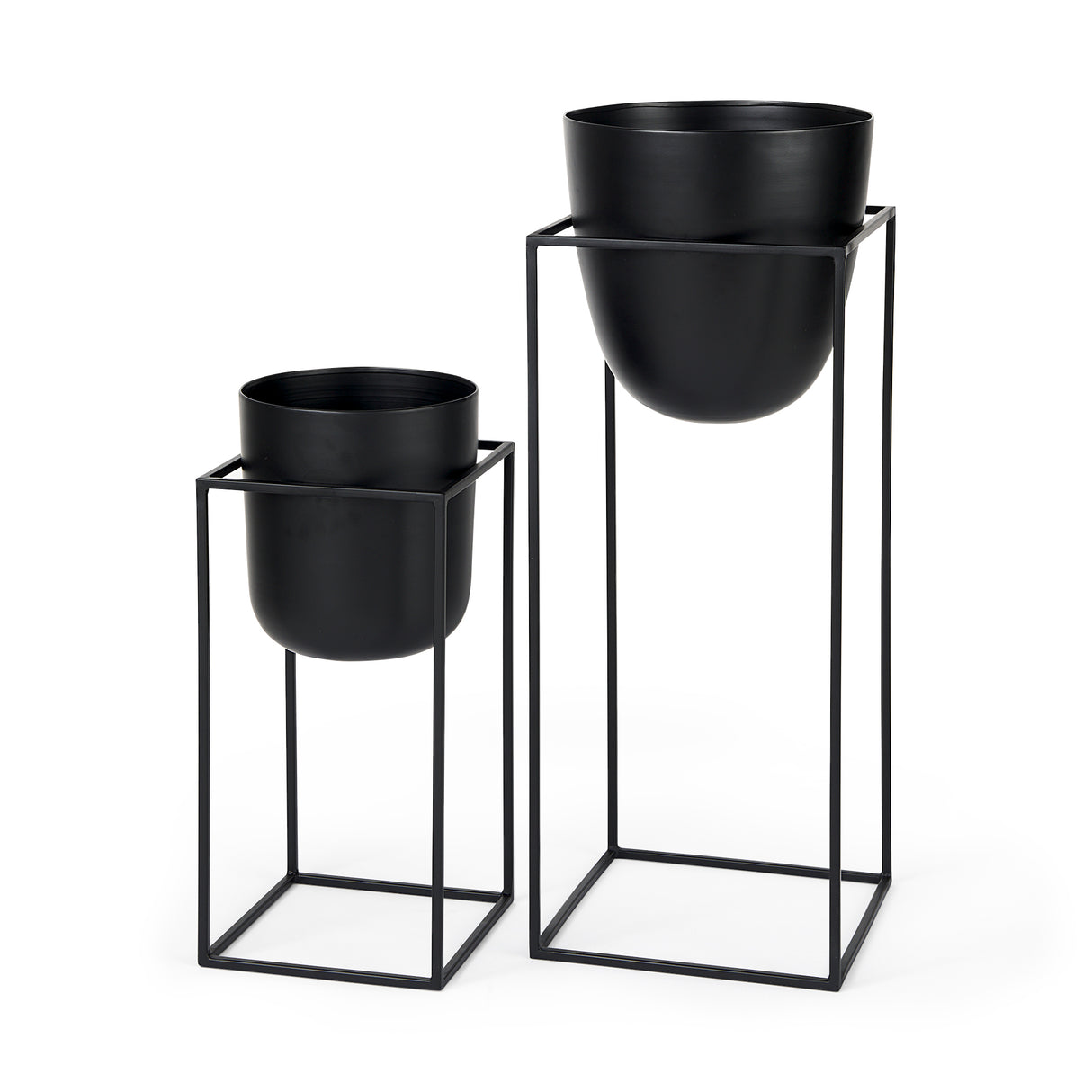 Bumble (Set of 2) 12L x 12W x 32H Black Plant Stands from Mercana - Luna Furniture