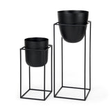 Bumble (Set of 2) 12L x 12W x 32H Black Plant Stands from Mercana - Luna Furniture