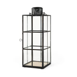 Gamfield 6.1L x 6.1W x 16.7H Large Black Metal and Glass Lantern from Mercana - Luna Furniture