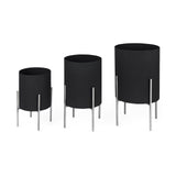 Claypoole (Set of 3) Black Plant Stands from Mercana - Luna Furniture