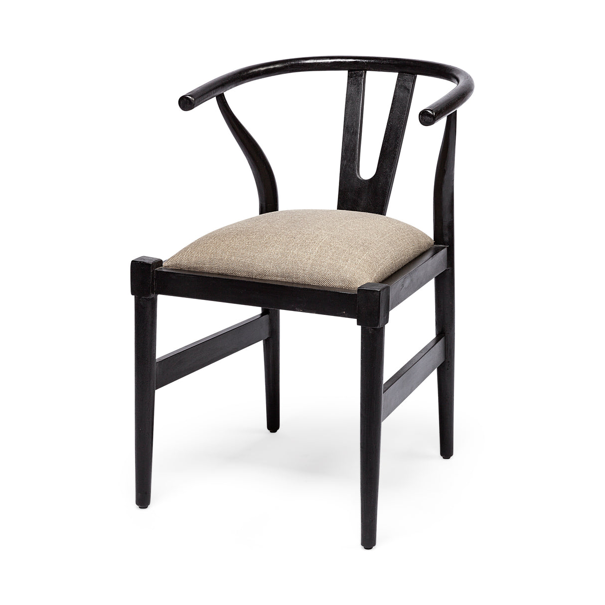 Trixie I Black Wooden Base w/ Dark Taupe Fabric Seat Dining Chair from Mercana - Luna Furniture