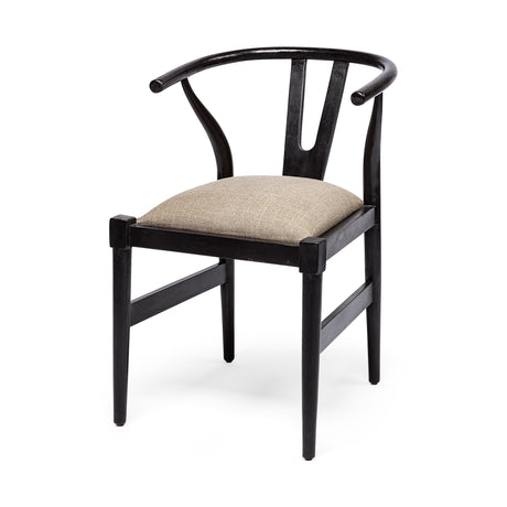 Trixie I Black Wooden Base w/ Dark Taupe Fabric Seat Dining Chair from Mercana - Luna Furniture