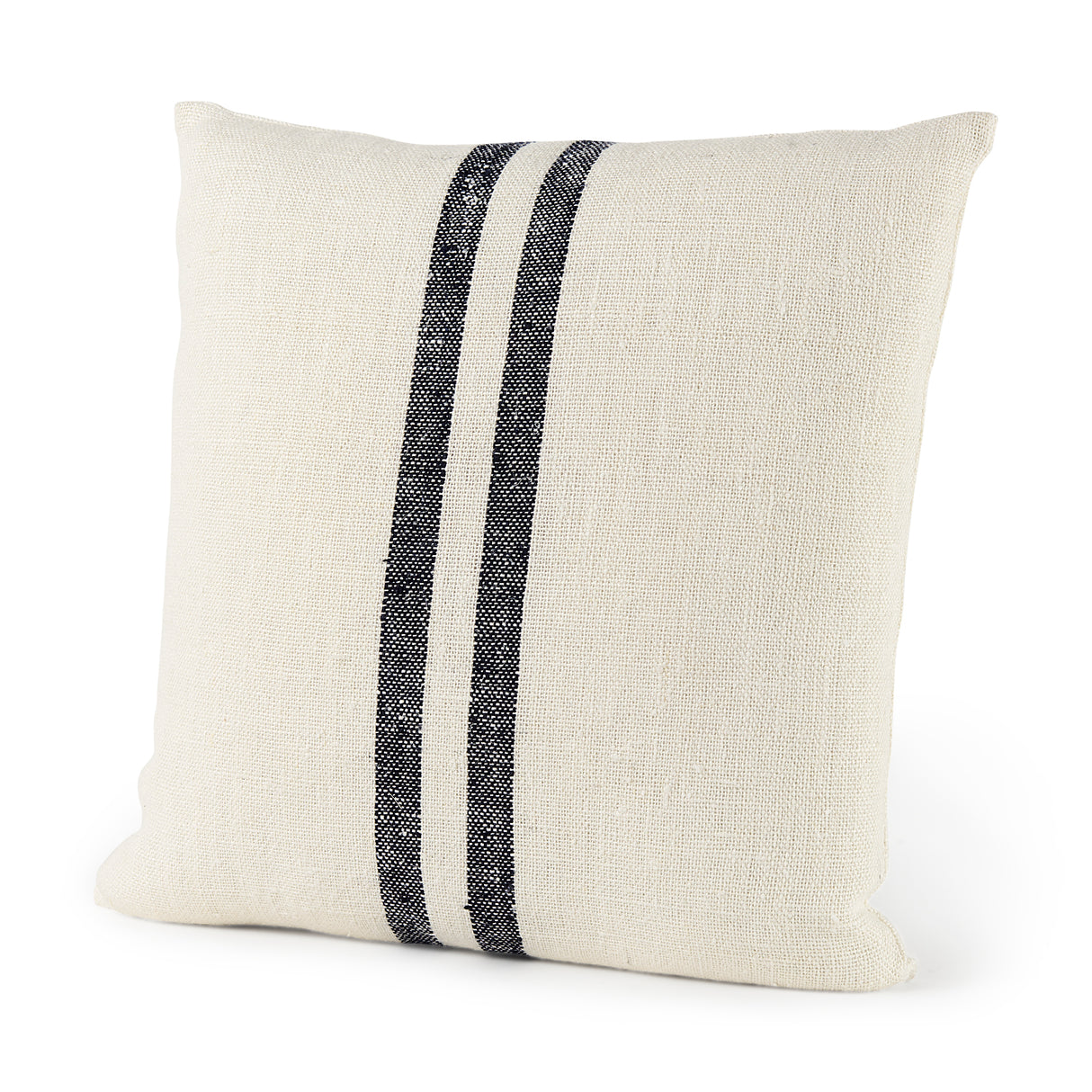 Sandra 18 x 18 Beige With Blue Stripes Decorative Pillow Cover from Mercana - Luna Furniture