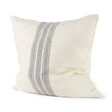 Patrice 22 x 22 Cream With Gray Stripes Decorative Pillow Cover from Mercana - Luna Furniture