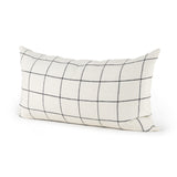Suzanne 14 x 26 White/Black Square Pattern Decorative Pillow Cover from Mercana - Luna Furniture