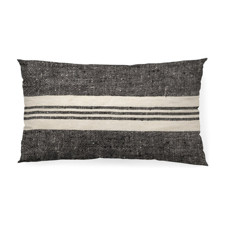 Sharon 14 x 26 Black With Stripes Decorative Pillow Cover from Mercana - Luna Furniture