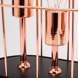 Sutton (19.3"H) Rose-Gold Metal Cylindrical Cage Three Bulb Table Lamp from Mercana - Luna Furniture