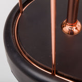 Sutton (19.3"H) Rose-Gold Metal Cylindrical Cage Three Bulb Table Lamp from Mercana - Luna Furniture