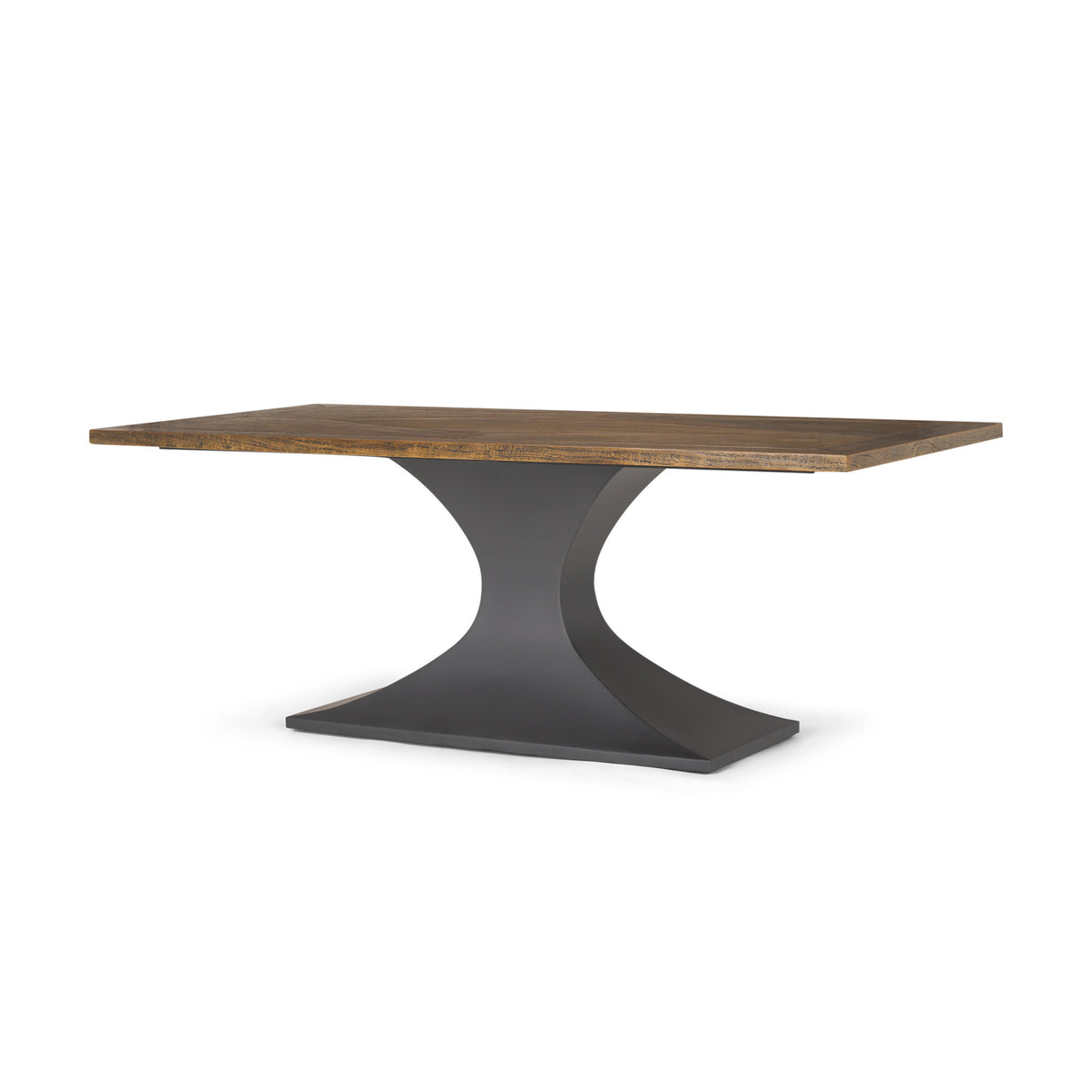 Maxton II 79x39 Rectangular Brown Solid Wood Top Dark Gunmetal Base Dining Table from Mercana - Luna Furniture