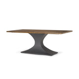 Maxton II 79x39 Rectangular Brown Solid Wood Top Dark Gunmetal Base Dining Table from Mercana - Luna Furniture