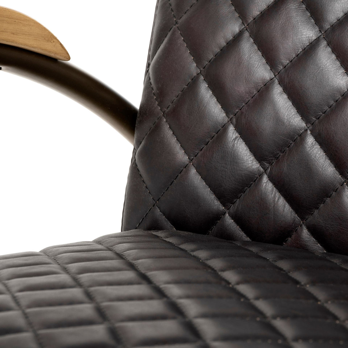 Horace I Black Leather Diamond Pattern w/Gold Iron Frame Accent Chair from Mercana - Luna Furniture