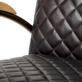 Horace I Black Leather Diamond Pattern w/Gold Iron Frame Accent Chair from Mercana - Luna Furniture