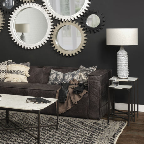 Harlan (30.5"H) Beige-Toned Fabric Shade Gray Concrete Base Table Lamp from Mercana - Luna Furniture