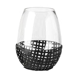 Reena II Large Black Woven Metal Base Table Candle Holder from Mercana - Luna Furniture