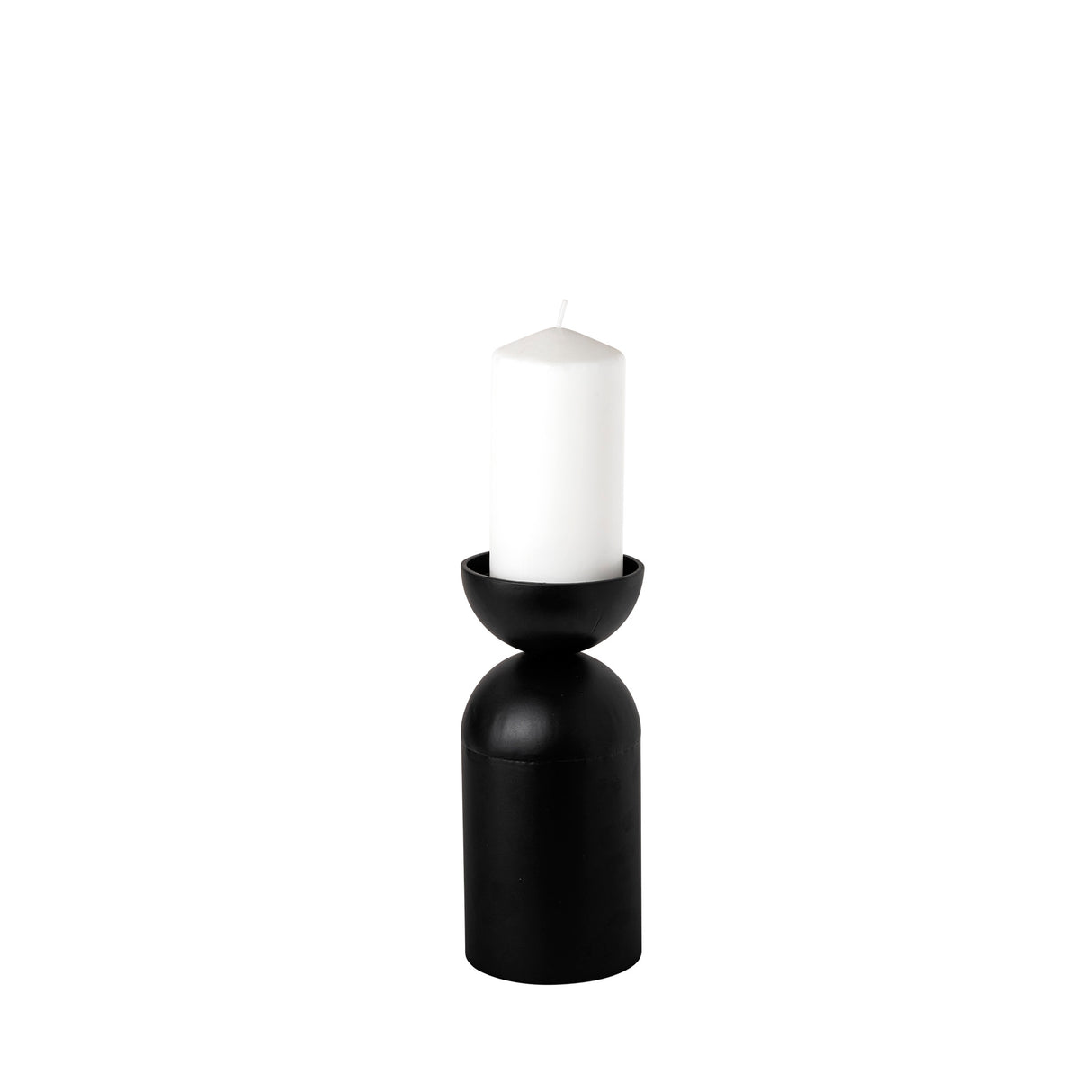 Alex Small Black Metal Cylindrical Table Candle Holder from Mercana - Luna Furniture