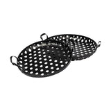 Lito (Set of 2) Black Woven Metal Round Serving Trays from Mercana - Luna Furniture