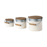 Alani (Set of 3) White Metal Storage Boxes from Mercana - Luna Furniture