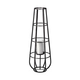 Bella Large Black Metal Cylindrical Cage Candle Holder Lantern from Mercana - Luna Furniture