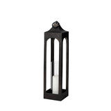 Ina Tall Charcoal Metal Candle Holder Lantern from Mercana - Luna Furniture