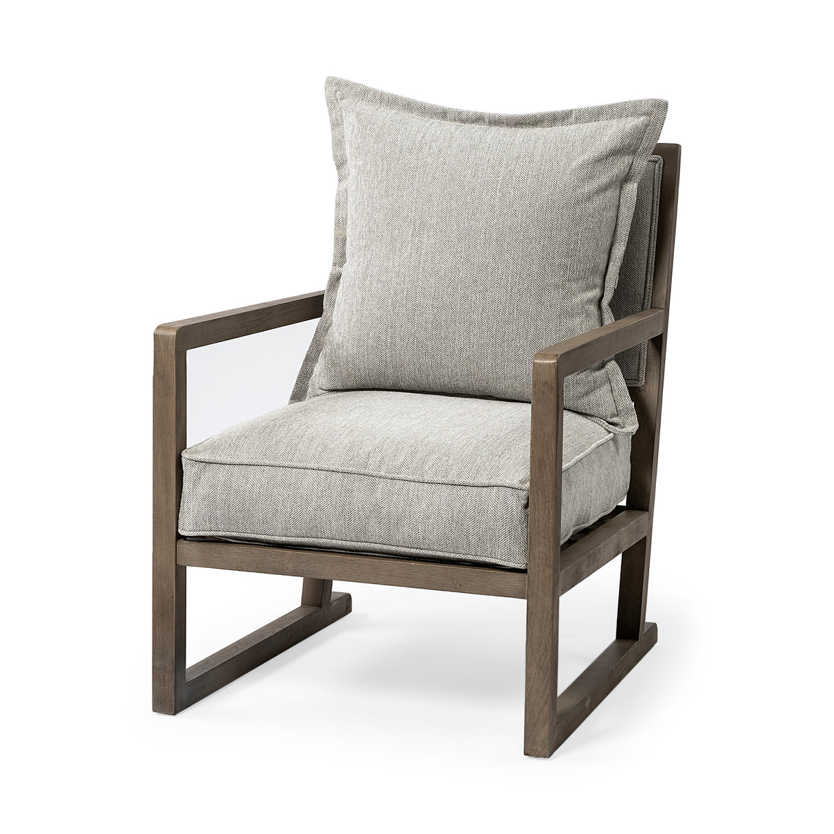 Sherlock Frost Gray Wood Frame Accent Chair from Mercana - Luna Furniture