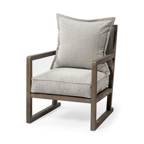 Sherlock Frost Gray Wood Frame Accent Chair from Mercana - Luna Furniture