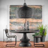 Camila (40"x31") Black Metal Mesh-Style Four Bulb Chandelier from Mercana - Luna Furniture