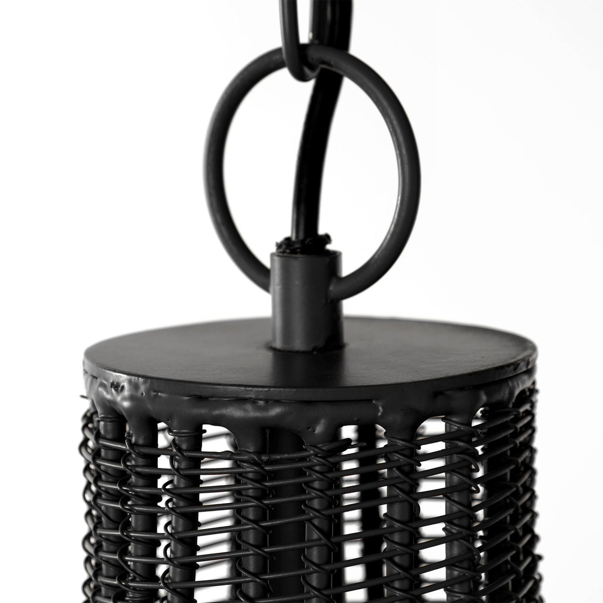 Camila (40"x31") Black Metal Mesh-Style Four Bulb Chandelier from Mercana - Luna Furniture