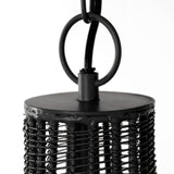 Camila (40"x31") Black Metal Mesh-Style Four Bulb Chandelier from Mercana - Luna Furniture
