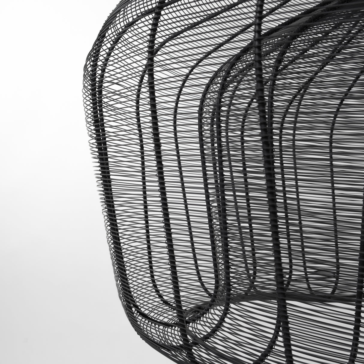 Camila (40"x31") Black Metal Mesh-Style Four Bulb Chandelier from Mercana - Luna Furniture