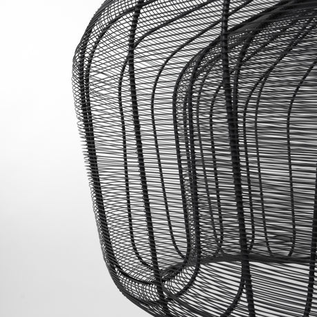 Camila (40"x31") Black Metal Mesh-Style Four Bulb Chandelier from Mercana - Luna Furniture