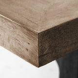 Araxi 95L x 41W x 30H Rectangular Brown Solid Wood Top Black Metal Base Dining Table from Mercana - Luna Furniture
