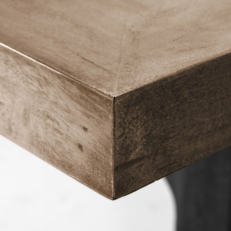 Araxi 95L x 41W x 30H Rectangular Brown Solid Wood Top Black Metal Base Dining Table from Mercana - Luna Furniture