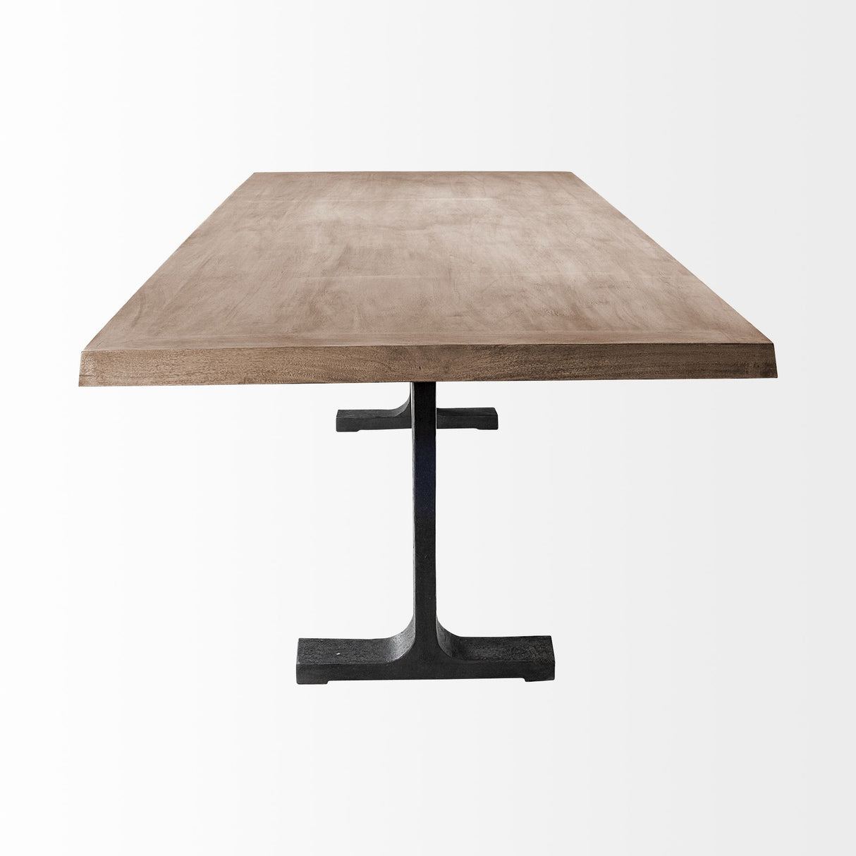 Araxi 95L x 41W x 30H Rectangular Brown Solid Wood Top Black Metal Base Dining Table from Mercana - Luna Furniture