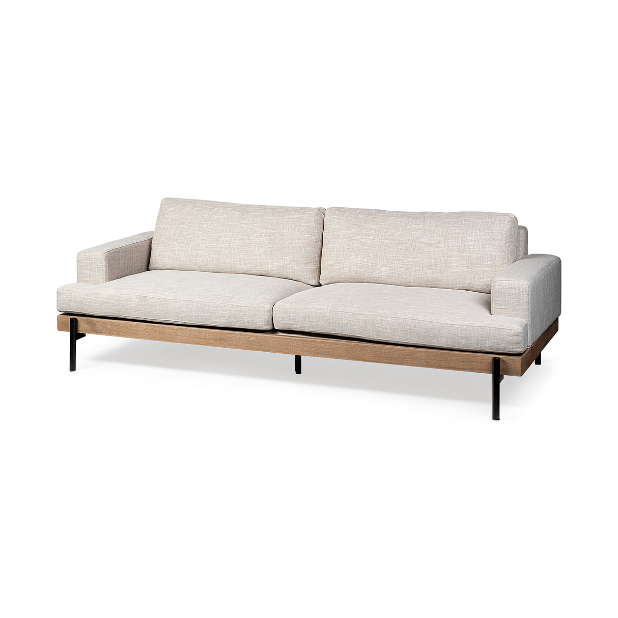 Colburne II 95" Beige Upholstered Three Seater Sofa from Mercana - Luna Furniture