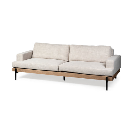 Colburne II 95" Beige Upholstered Three Seater Sofa from Mercana - Luna Furniture