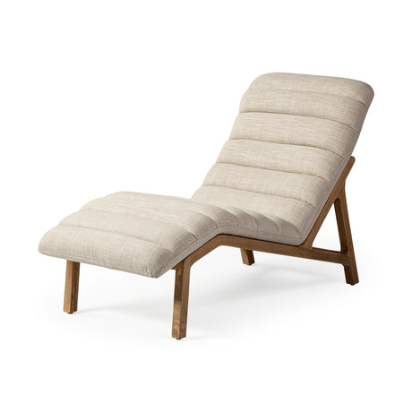 Pierre Beige Fabric Upholstered Armless Chaise Lounge Chair from Mercana - Luna Furniture