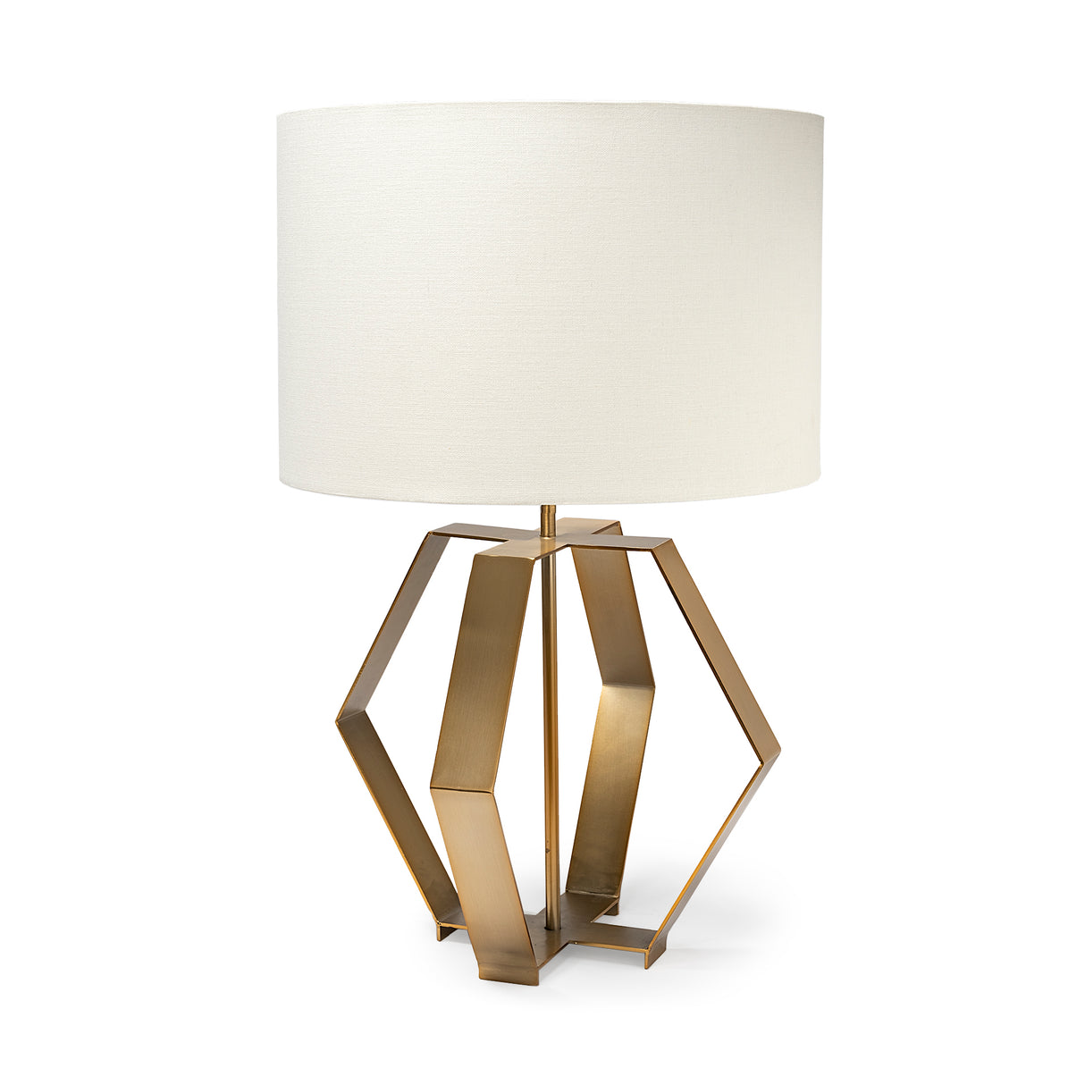 Edwards (26"H) Gold Metal Base w/ Cream Fabric Shade Table Lamp from Mercana - Luna Furniture