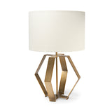 Edwards (26"H) Gold Metal Base w/ Cream Fabric Shade Table Lamp from Mercana - Luna Furniture