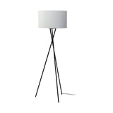 Ambrose 20.0L x 20.0W x 61.8H Black Metal W/White Fabric Shade Floor Lamp from Mercana - Luna Furniture